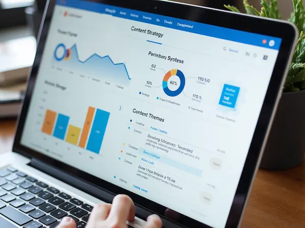 Analyse-Dashboard mit Content-Performance und Planungsübersicht