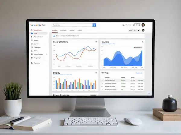 Google Ads-Konto mit aktivem Kampagnen-Dashboard